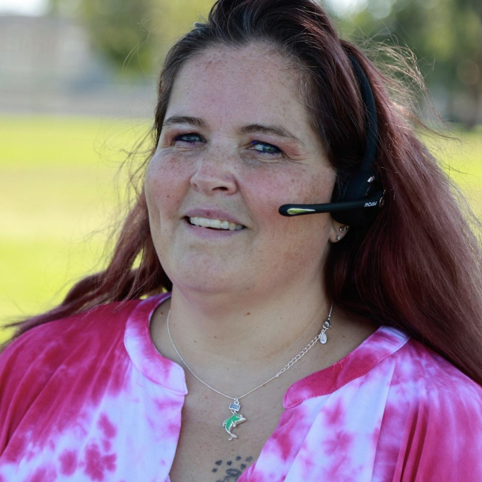 An image of a person formerly sentenced to LWOP wearing a headset